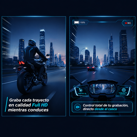 Fodsports FX30C PRO Wireless Motorcycle Helmet Headset 1080P Camera 1000M MESH Bluetooth Intercom for Motorcycle Riding