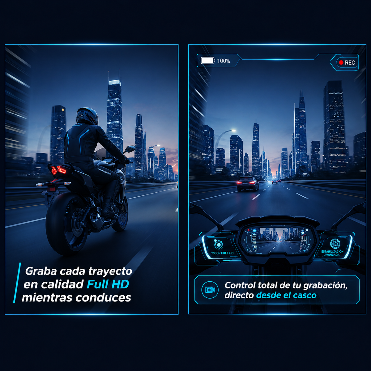 Fodsports FX30C PRO Wireless Motorcycle Helmet Headset 1080P Camera 1000M MESH Bluetooth Intercom for Motorcycle Riding