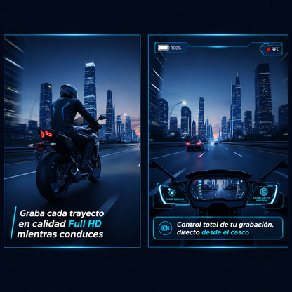 Fodsports FX30C PRO Wireless Motorcycle Helmet Headset 1080P Camera 1000M MESH Bluetooth Intercom for Motorcycle Riding