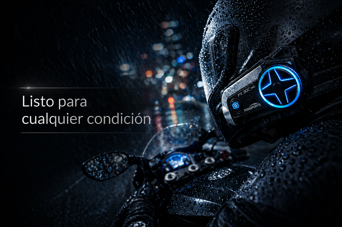 Fodsports FX30C PRO Wireless Motorcycle Helmet Headset 1080P Camera 1000M MESH Bluetooth Intercom for Motorcycle Riding